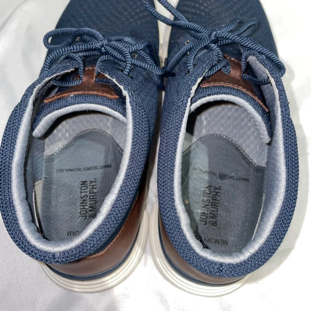 Johnston & Murphy McGuffey Knit Chukka Navy Blue Mens 11M 25-9779 Sneaker Boot